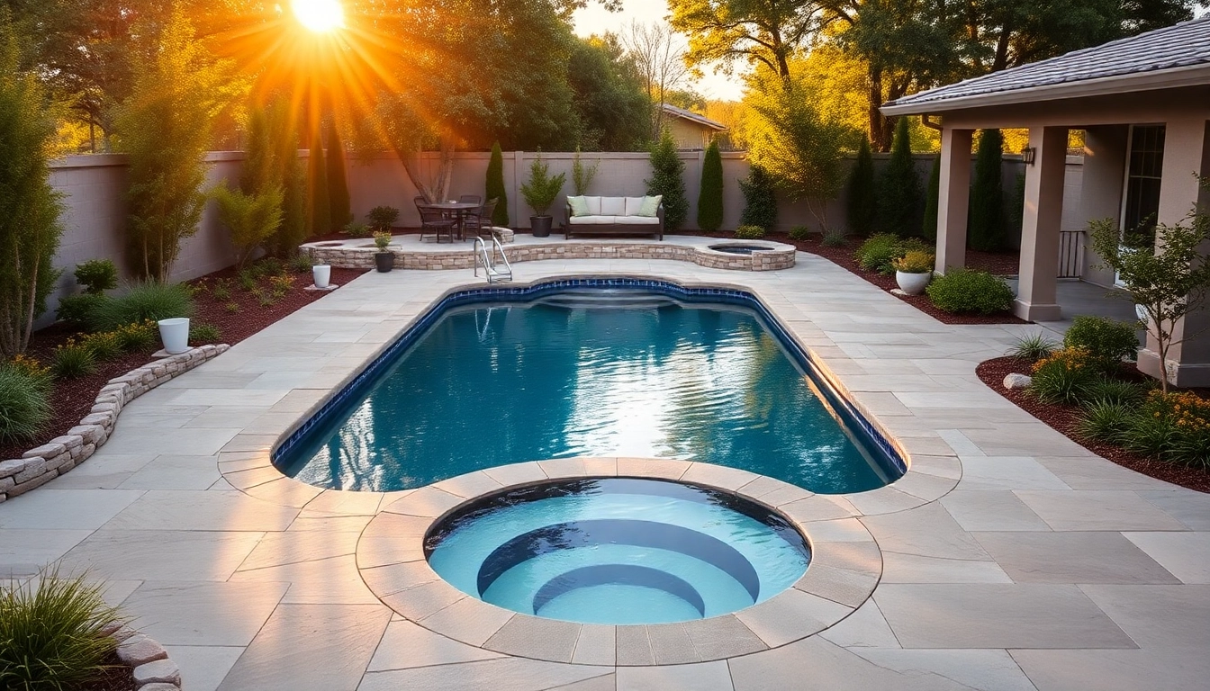 Enhance your outdoor living with Hardscapes & Pools featuring a beautiful pool and elegant design elements.