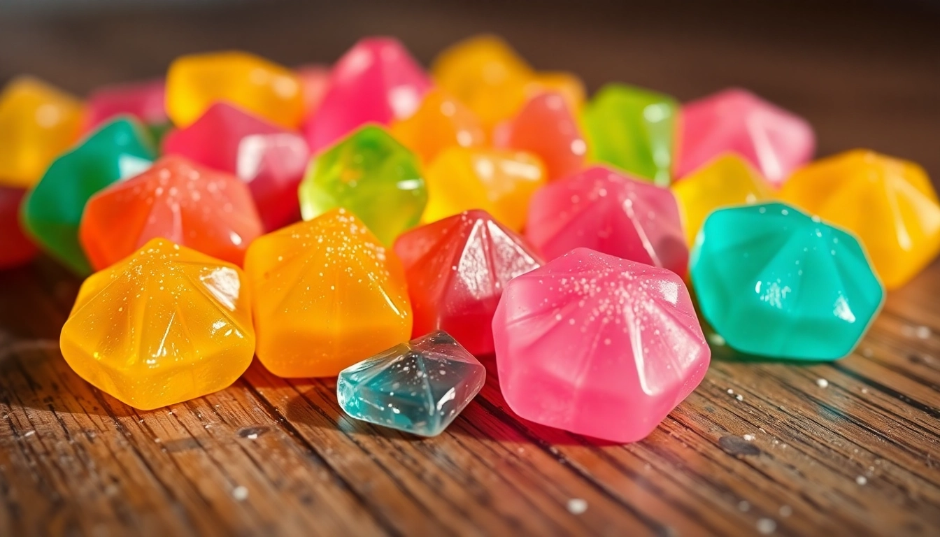 Indulge in the colorful and handcrafted Gemini Crystal Candy, showcasing exquisite flavors and crystal forms.