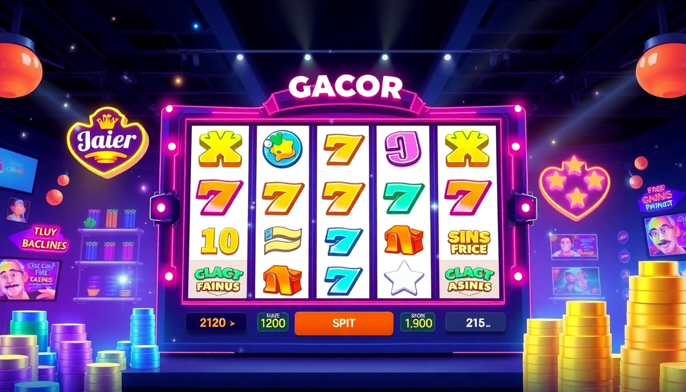 Play thrilling slot gacor with colorful game reels and dynamic jackpot displays.