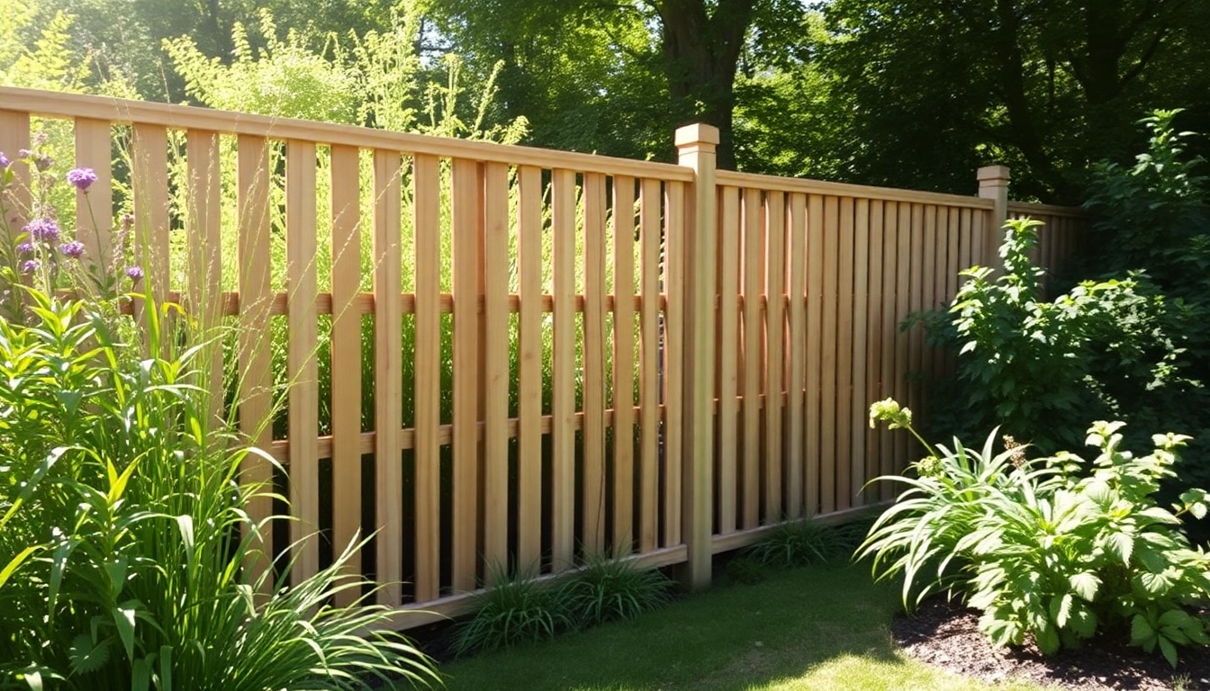 Showcase of fencing companies Manchester with a newly built wooden fence in a well-maintained garden.