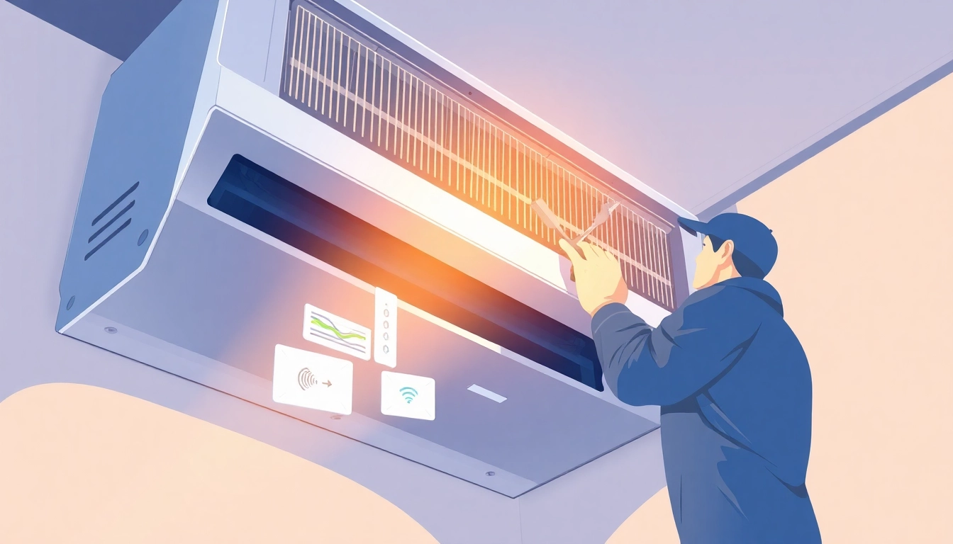 Diagnosing air conditioning not blowing issues with a technician inspecting an AC unit indoors.