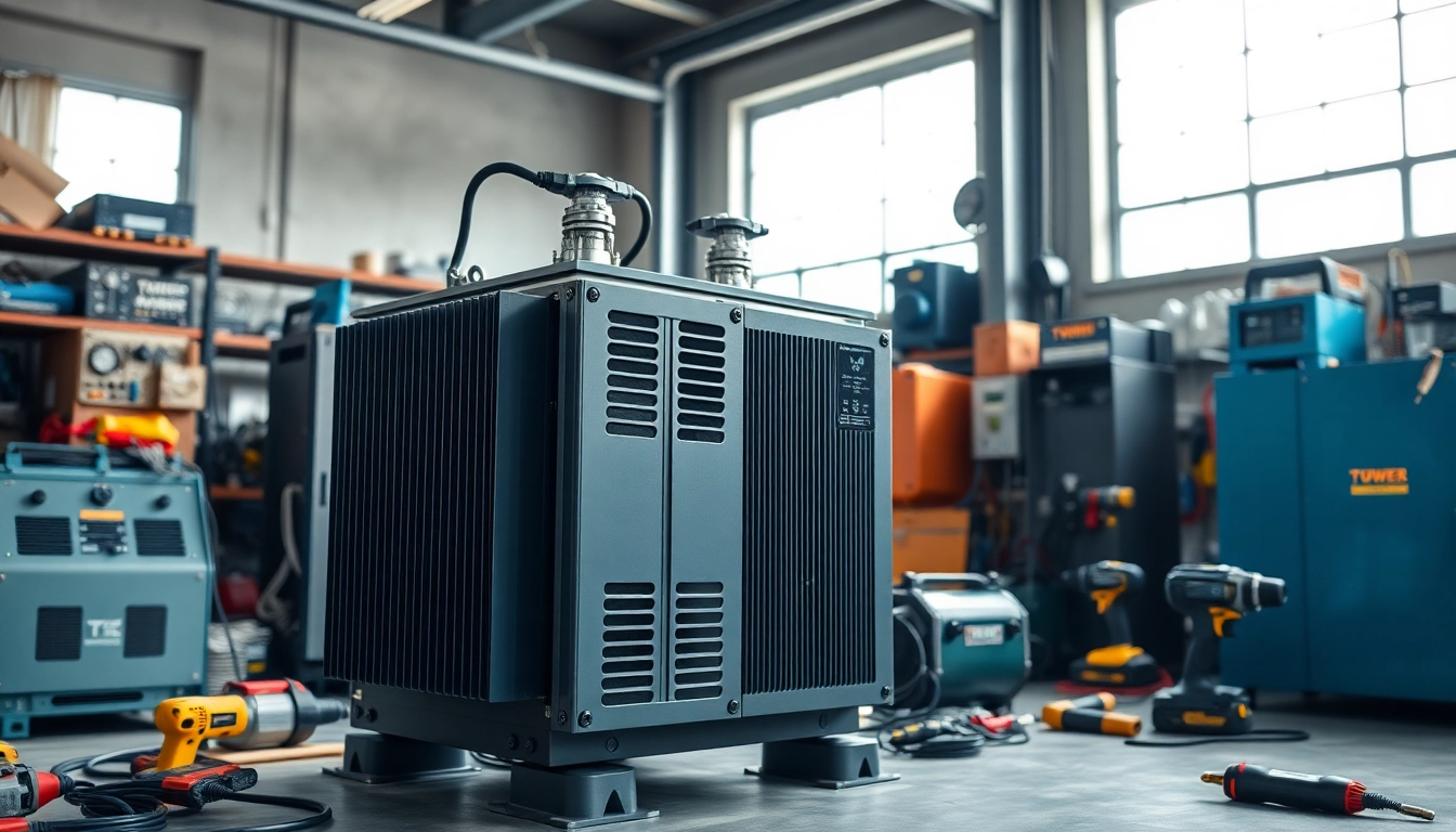 Enhance your power management with TPower's cutting-edge transformer equipment in a modern workshop.