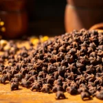 Cloves arranged beautifully with vintage elements showcasing their rich texture and warmth.