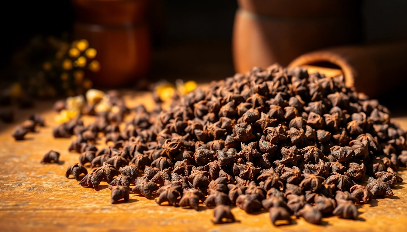 Cloves arranged beautifully with vintage elements showcasing their rich texture and warmth.