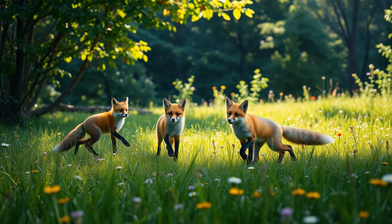 Watch playful foxes in a vibrant wilderness at www.sudswild.com, showcasing rich wildlife and natural beauty.
