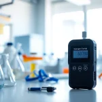Hydrogen Chloride detector device prominently displayed in a laboratory, showcasing safety and precision.