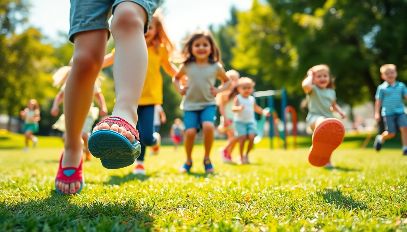 Kinderspiele im Freien mit Barfußschuhe Kinder für mehr Bewegungsfreiheit.