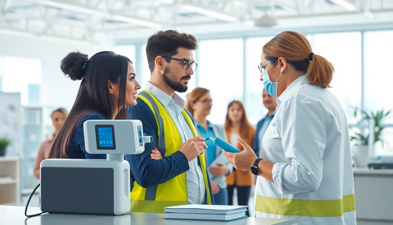 Utilizing employee drug impairment testing techniques in a professional work environment showcasing safety.