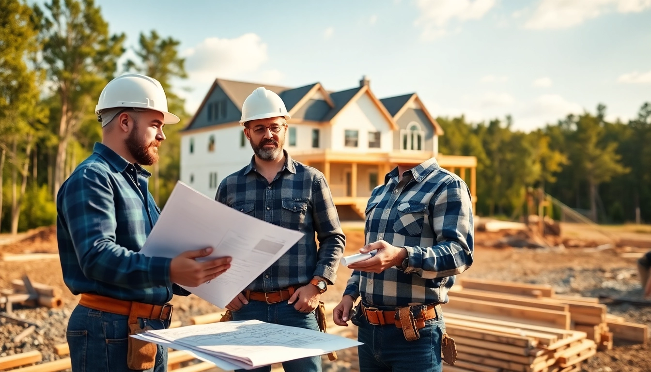 Connecticut home builders showcasing their craftsmanship on a custom home construction site.