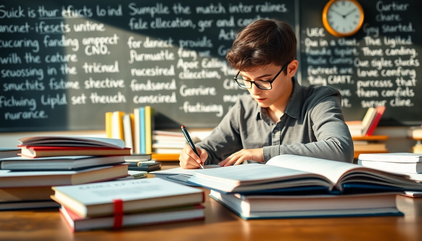 Crafting NVQ sample answers at a comfortable study desk filled with books and notes.