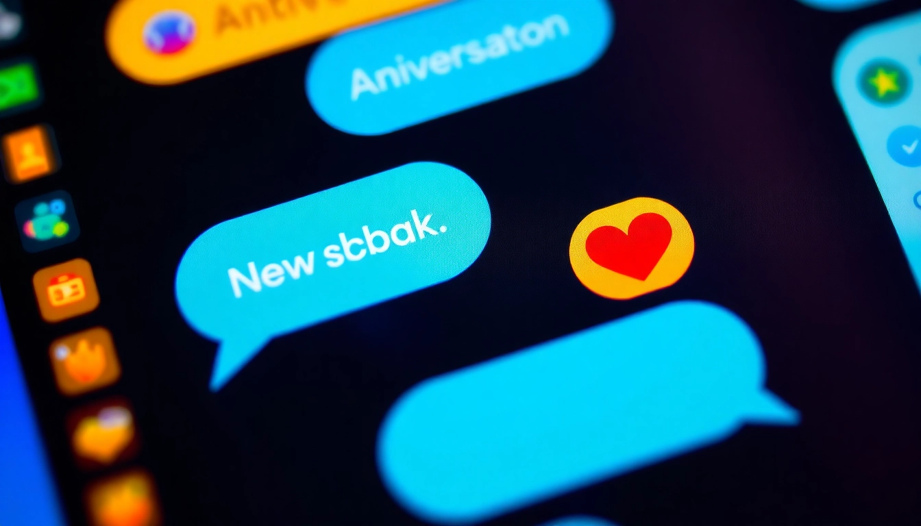 Engaging chat interface illustrating شات تعب قلبي with vibrant animations and emotional expressions.