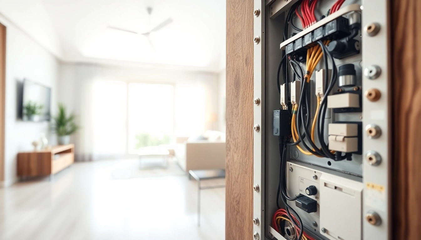 Showcasing an Electrical Panel with intricate details in a modern home setting.