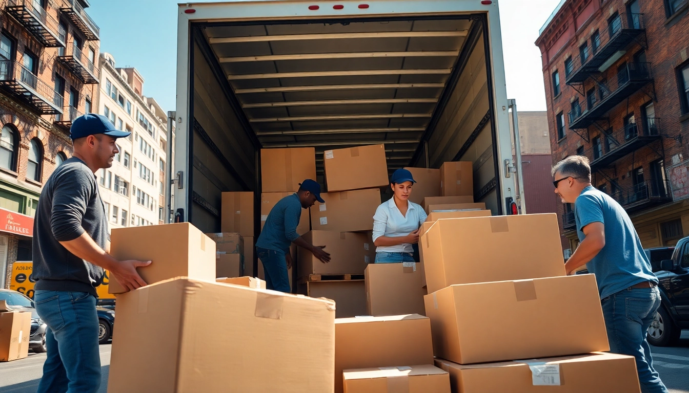 Bronx movers efficiently loading furniture into a truck, showcasing teamwork and professionalism.