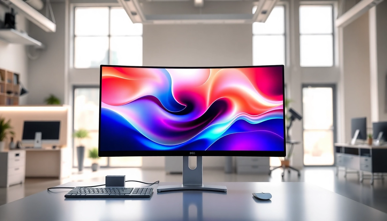 Buy Pro Display XDR in a stylish creative workspace featuring vibrant colors and modern technology.