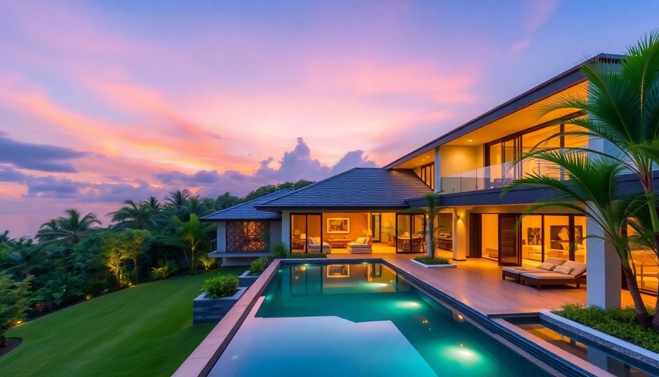Searching for your dream home with a real estate agent in Phuket at a stunning luxury villa.