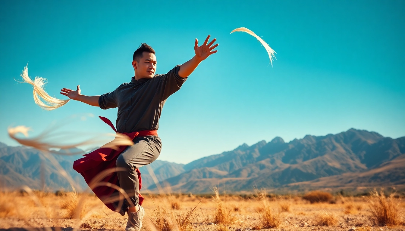 AirBend practitioner showcasing dynamic air manipulation in a serene natural setting