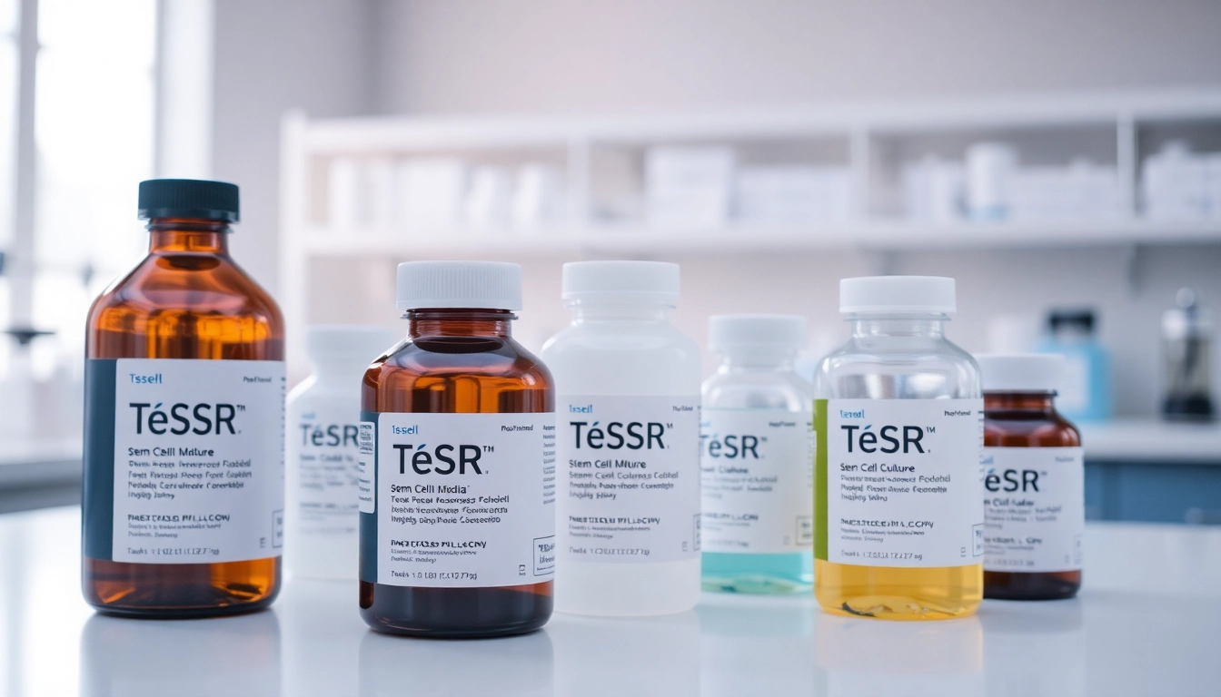 All check for high-quality TeSR™ pluripotent stem cell culture media displayed in a laboratory to ensure research consistency.