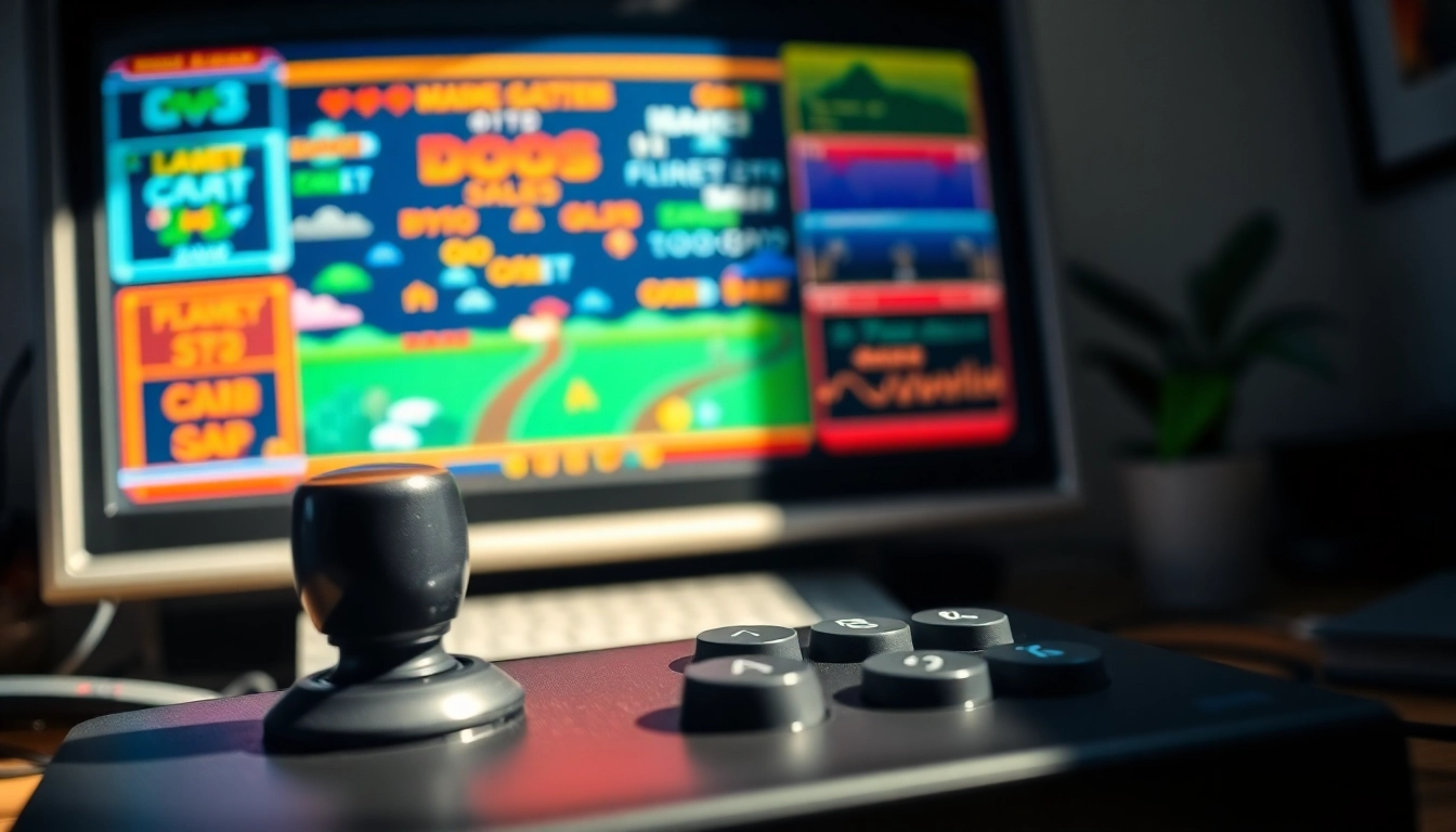 Engage with legendary dos games online in a vibrant retro gaming setup featuring classic pixel art.