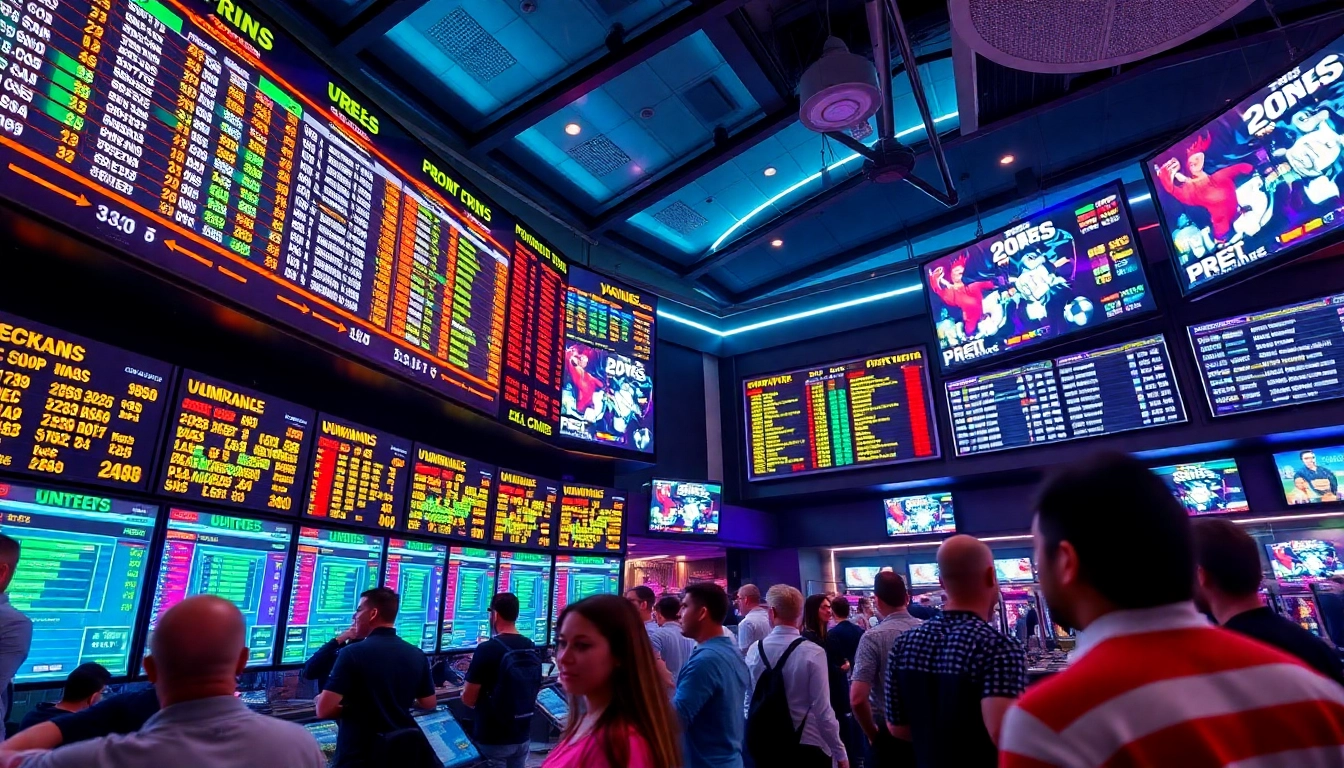 Engage with judi bola in a lively sportsbook setting featuring vibrant odds and passionate bettors.
