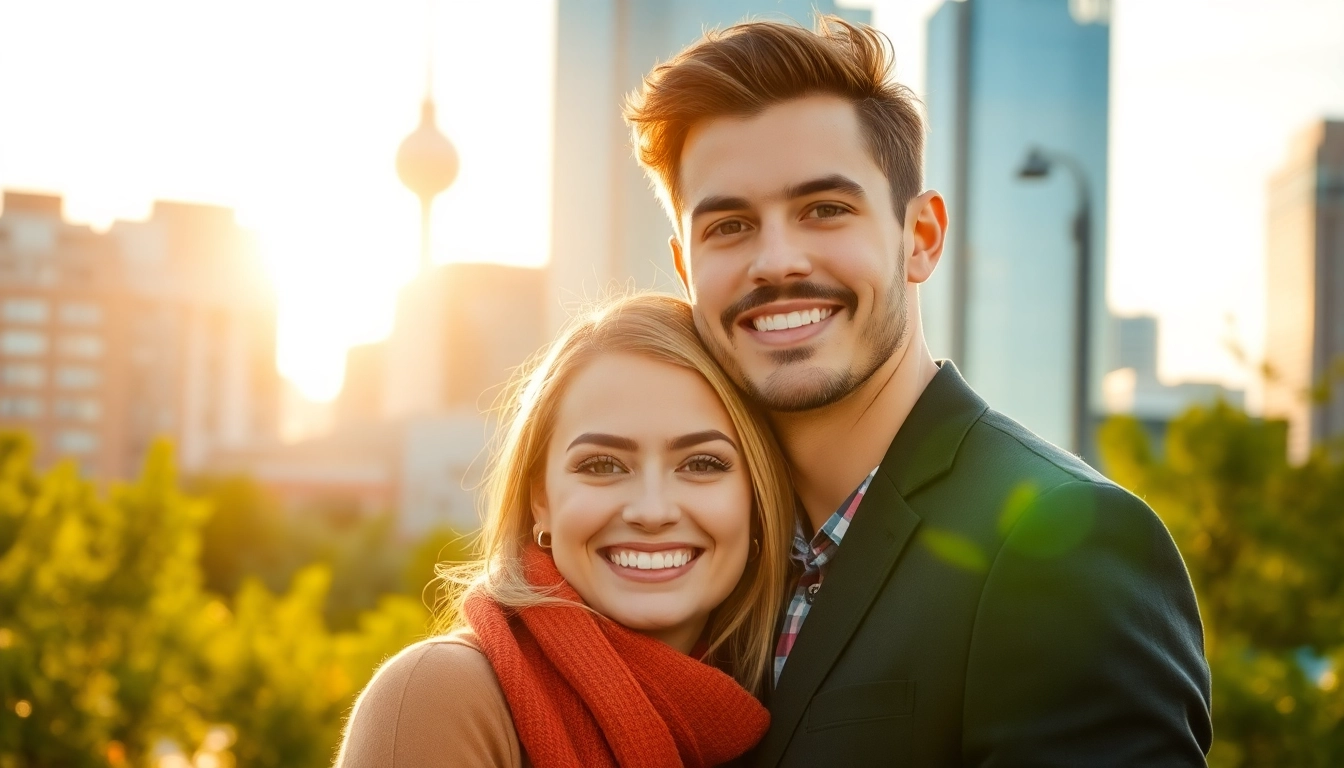 Capture the essence of a photography company edmonton using vibrant urban background for portraits.