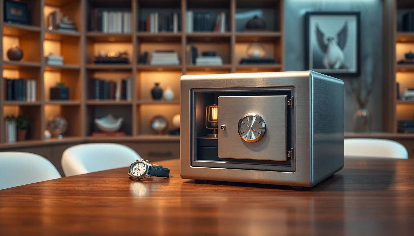 Displaying a premium watch safe designed to protect and showcase valuable timepieces.
