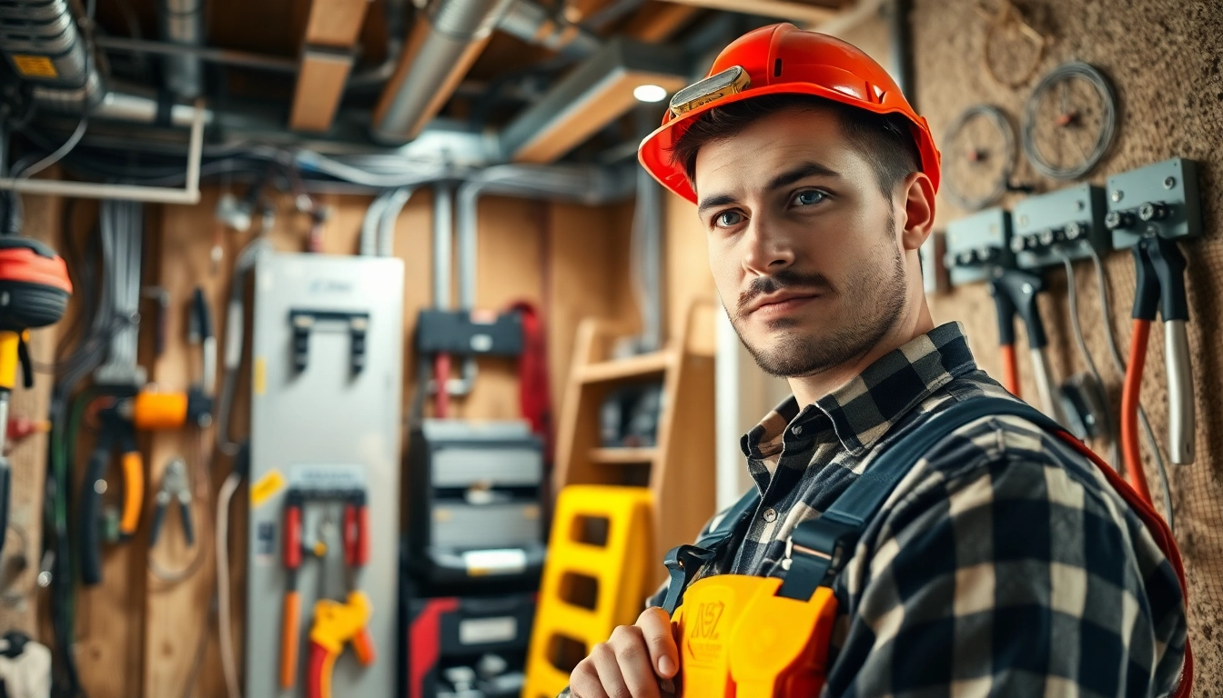 Assessing Electrical Service with an electrician using tools in a home setting.