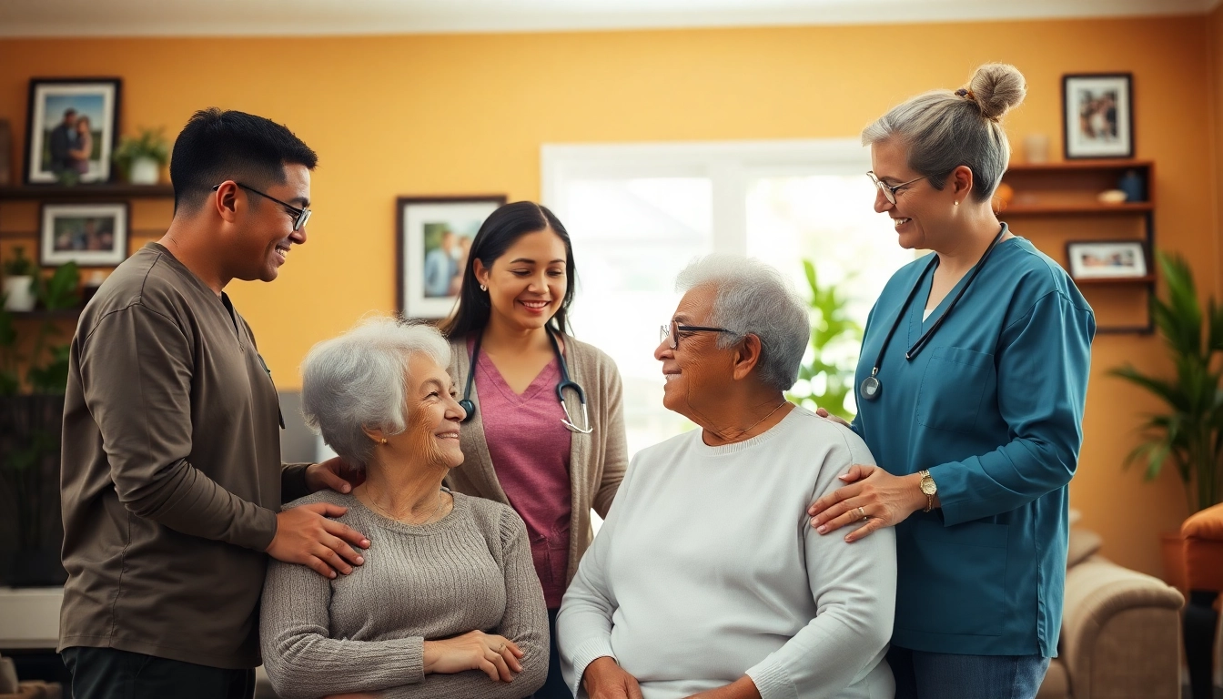Engaging caregivers providing compassionate austin senior home care for seniors in a cozy home.