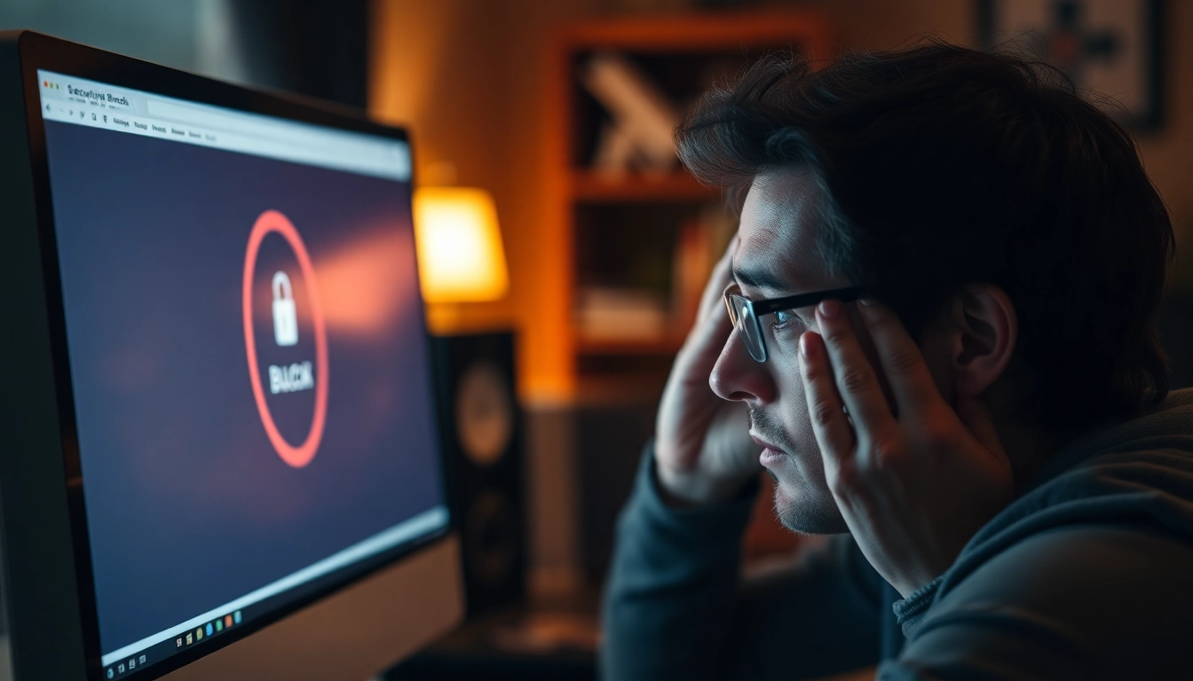 Inatogel access block notification disrupting user experience online.