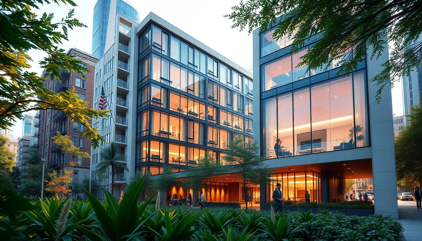 Architektur visualisierung eines modernen Wohngebäudes in urbaner Umgebung, detailreich und einladend.