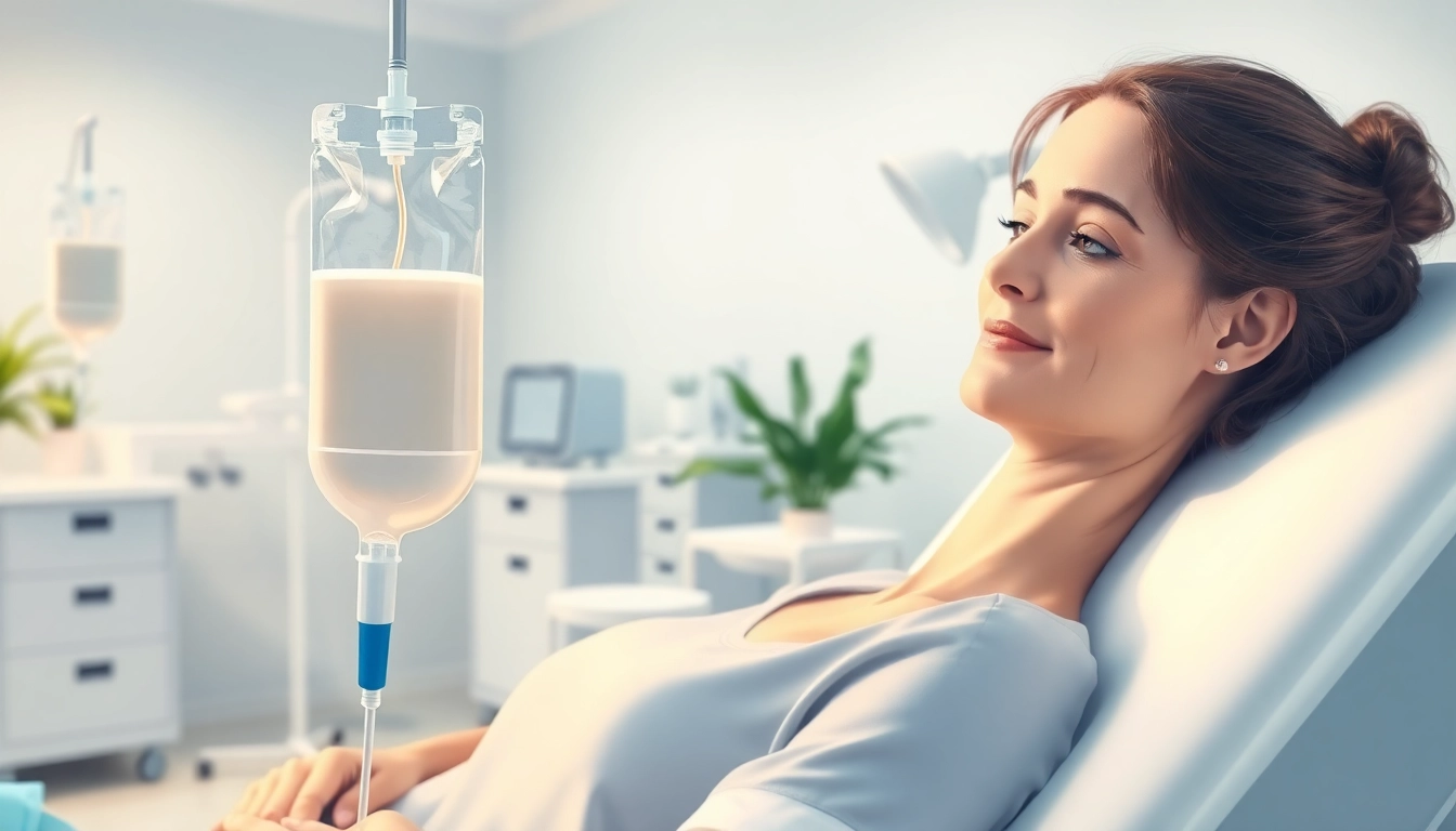 NAD IV therapy side effects illustrated with a patient receiving treatment in a serene healthcare setting.