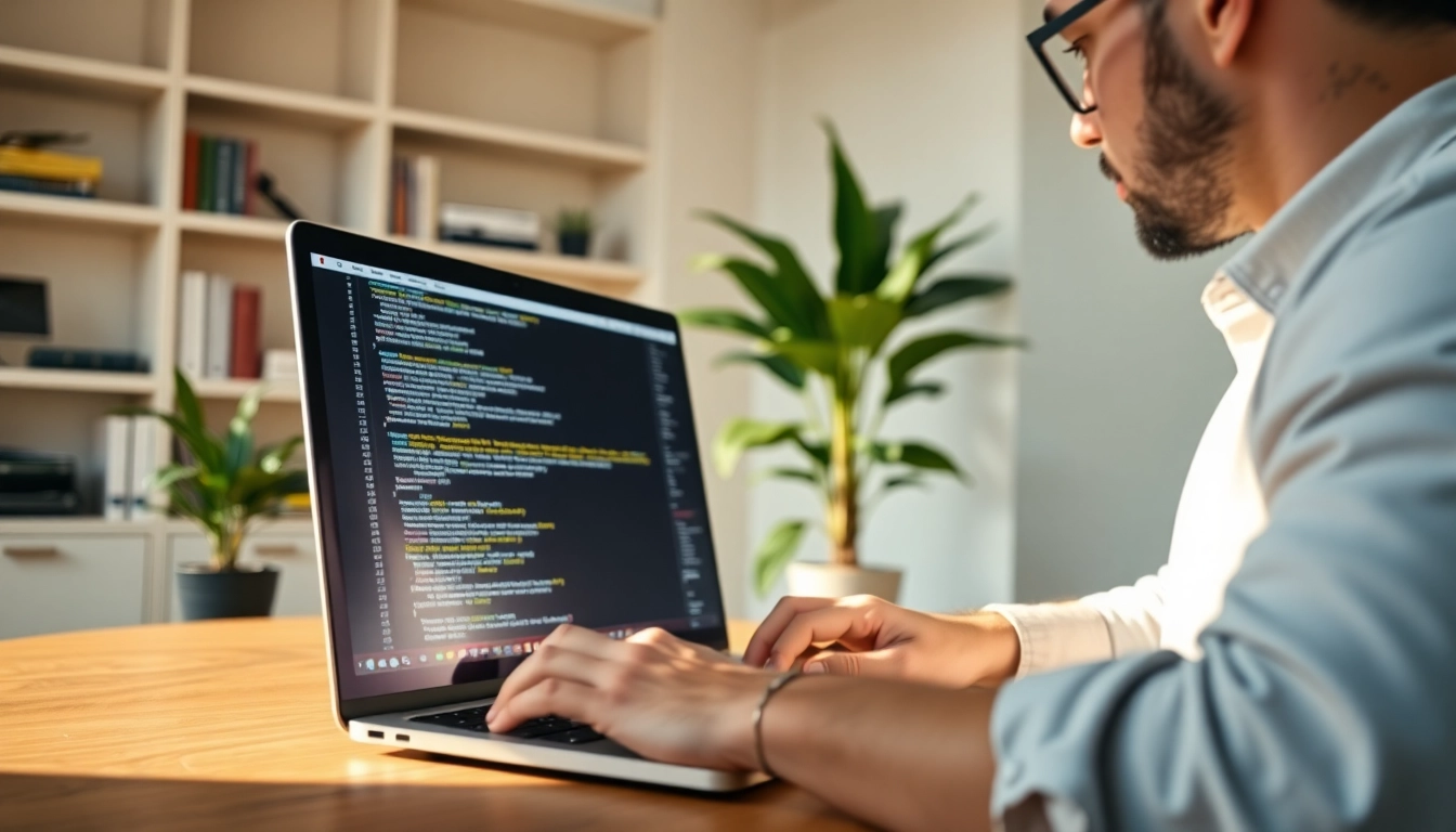 Enhance your skills with the Object Oriented PHP course, featuring a coder in an engaging workspace.