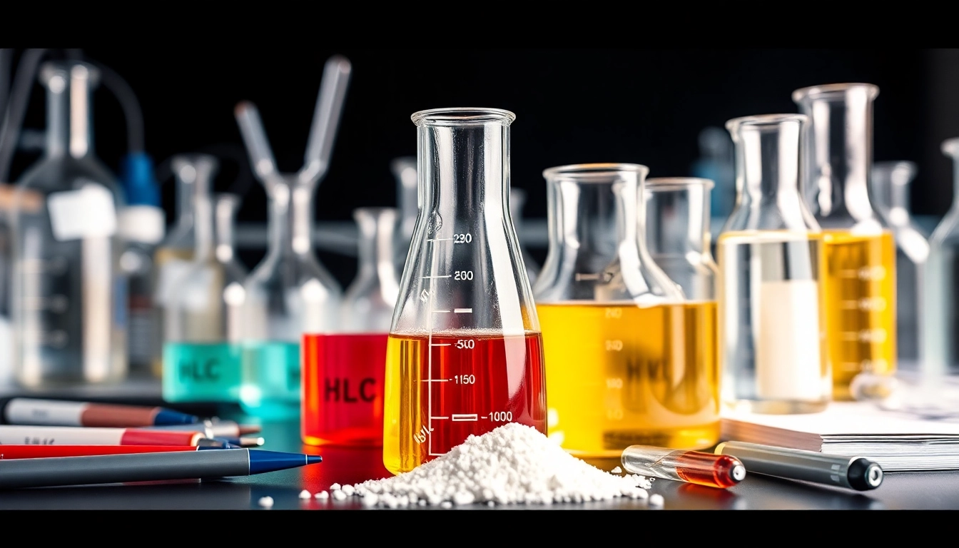 Sodium Carboxymethyl Cellulose in beakers, emphasizing clarity and precision in a lab environment.
